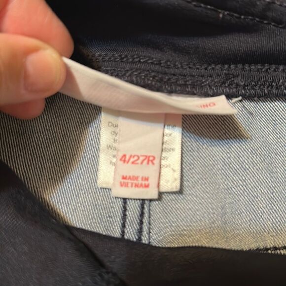 isabel 4/27 Medium Wash Blue Maternity Denim Jegging Criss Cross Back - Picture 12 of 14